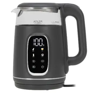 Электрический чайник Adler AD 1305 G — 1,7 л, 2200 Вт, регулируемый термостат, LED-дисплей, серый