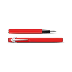 Fountain pen Caran d'Arche 840.570 — cartridge filling, red, aluminium and stainless steel