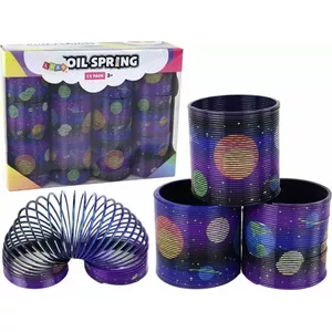 Fidget Spring Toy LEANToys Kultowa 6 cm — purple, planetary motif