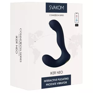 Anal vibrator Svakom Iker Neo silicone black, rechargeable, 13.5 cm length, Ø 3.1 cm, waterproof