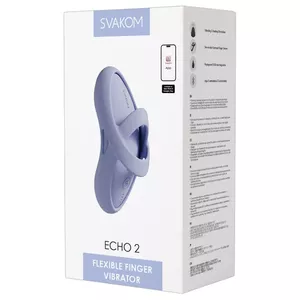 Finger vibrator Svakom Echo 2, silicone, rechargeable, waterproof, 9.2×4.2 cm, 56 g, warming function