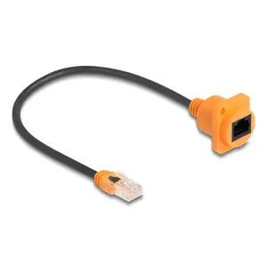 DeLOCK networking cable 90804 0.3 m Cat5e U/UTP RJ-45 Black Orange