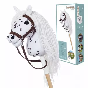 Zirgs uz mietiņa Tootiny HOPPIHORSE A4 Leopard — plīša galva uz mietiņa iztēles spēlēm
