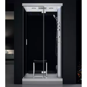 Shower cabin AMUE H1200-22R Black 120×90×217 cm, steam shower unit