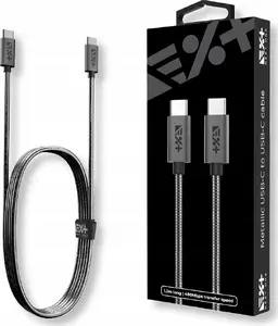 USB-C kabelis next one USBCX2-MET-SG 1,2 m Space Gray, USB-C uz USB-C, pinuma pārvalks ar metāla korpusu