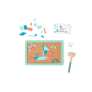 Activity Game Hammer Tap Game by BS Toys GA494 – wooden peg hammering game with activity cards