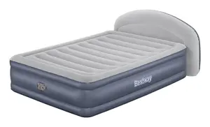 Air mattress Bestway Tritech LoungeLux Headboard Queen with built-in AC pump, 2290×1520×840 mm, Tritech material, blue/grey