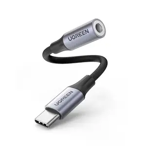 UGREEN 80154 кабель для мобильного телефона Черный Серый USB C 3.5mm