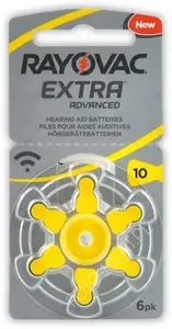 Baterijas RAYOVAC Extra Advanced DA-10 dzirdes aparātiem izmērs DA-10 (6 gab.)