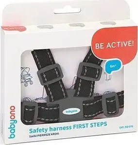 Ratu drošības siksnas baby ono First Steps 070/02 — melnas, bērnu ratu harnesss