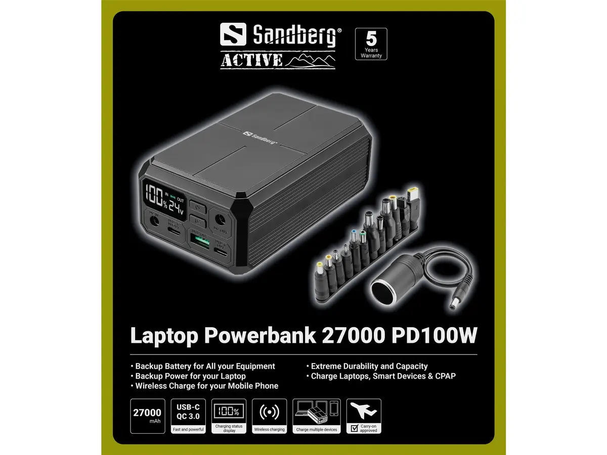 Sandberg Laptop Powerbank 27000 PD100W Photo 7