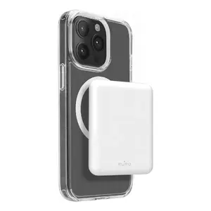 Portable Power Bank PURO Power Mag 5000 mAh with MagSafe-compatible wireless charging, White