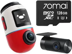 Dash Camera Set 70mai Omni X800 4K with 128GB SD Card (Red)