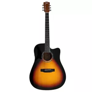 Электроакустическая гитара V-tone VEAG1 CE 4/4 Wood — полноразмерная dreadnought с вырезом, верх из ели, корпус из махагони, встроенный преамп