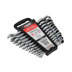 Wrench set AWTools 997764 double-ended ratchet 12 pieces set, metric sizes