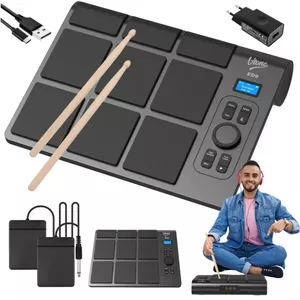 Portable electronic drum V-tone ED9 — battery-powered practice pad, compact travel-friendly design