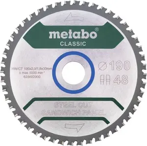 Диск пильный Metabo FZ/FA 190 x 30 мм, 48 зубьев, сталь