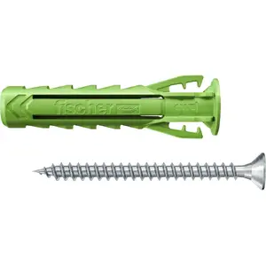 Комплект винтов и дюбелей Fischer 567813 45 шт Зелёный