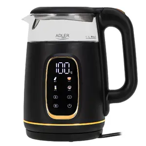 Elektriskā tējkanna Adler 1.7L 2200W Melna/Zelta