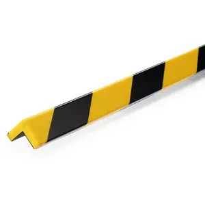 Wall Corner Guard Durable 1111130 Plastic Black Yellow Flat 1000mm 26mm