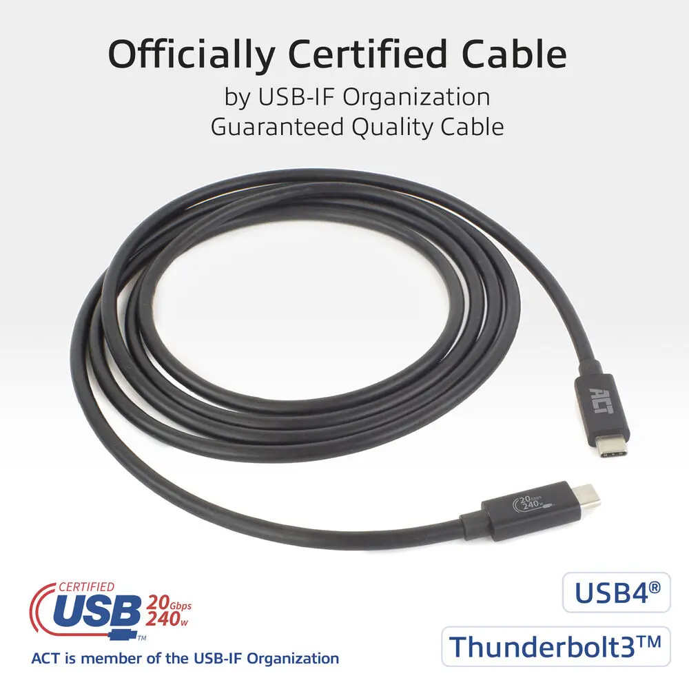 ACT AC7432 USB4 240W USB-C Cable 2m Photo 4