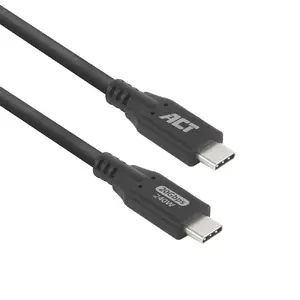 Кабель ACT USB4 20Gbps 240W USB Type-C 1 метр черный