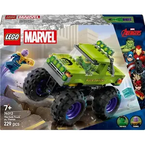 LEGO Marvel playset 76312 The Hulk Truck vs. Thanos, 229 pieces, 2 minifigures, age 7+