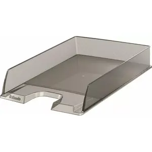 Document tray Esselte Europost, graphite — desk filing shelf for papers and folders