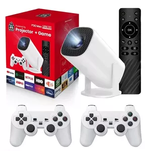 Riff P30MAX Portatīvais Viedprojektors Spēļu Konsole 36000+ 4K Android 11 Allwinner H713 64 Gb White