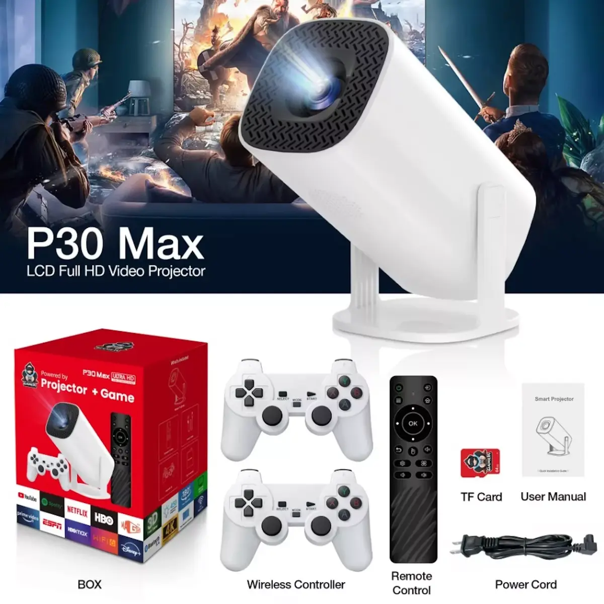 Riff P30MAX Portable Smart Projector 4K Android 11 Photo 10
