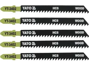 Jigsaw blade YATO YT-3402 — HCS, 75 mm working length, for wood and wood-based boards, pack of 5