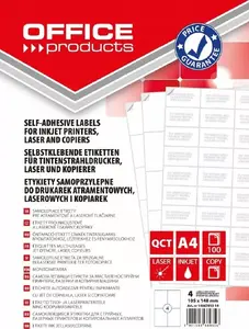 Label sheets office products 105×148 mm white, 100 sheets – office products