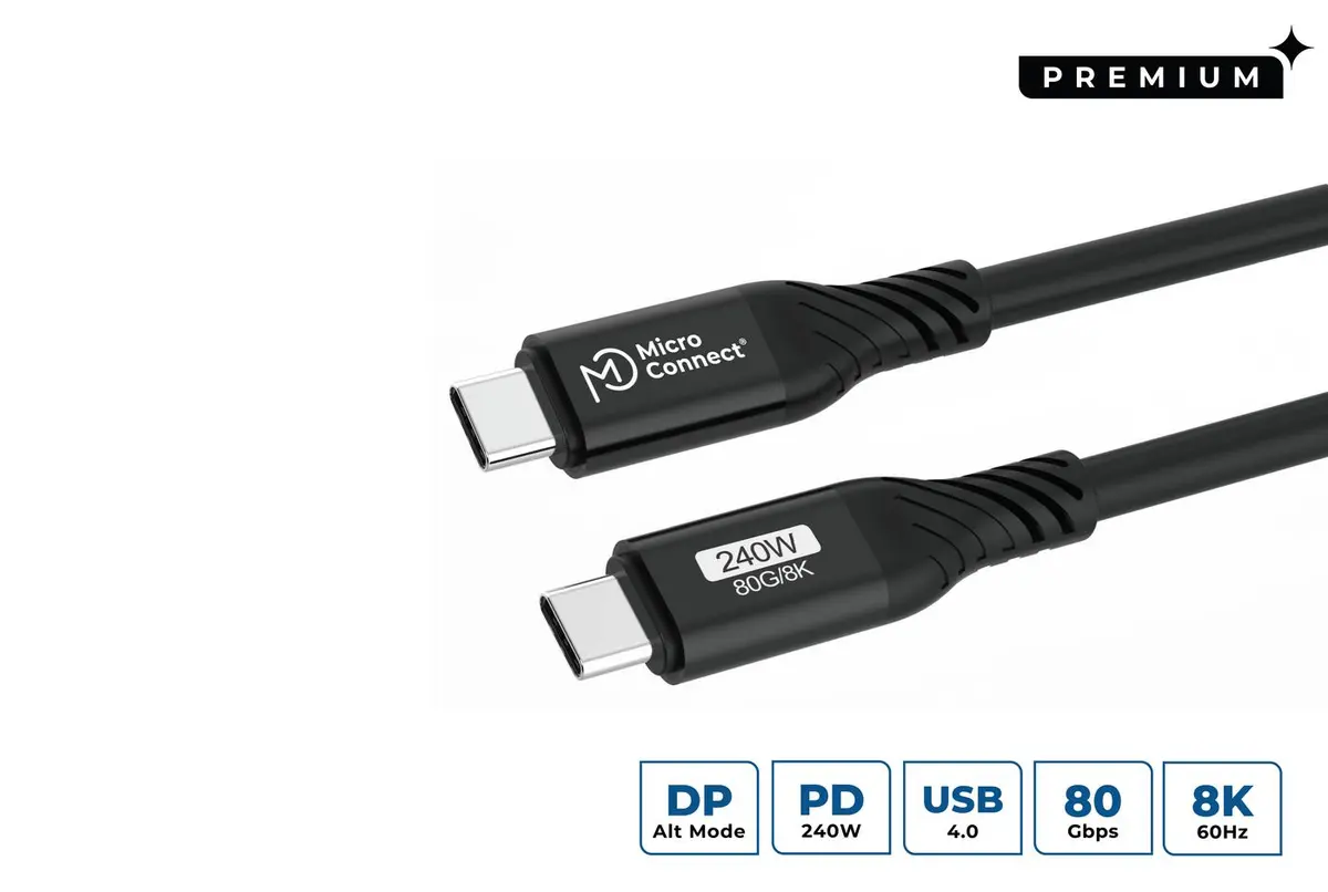 MicroConnect USB4CC1-240W-80GBPS USB Kabelis USB4 Gen