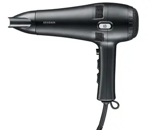 Фен Severin HT 0165 2100 Вт черный с втягивающимся шнуром 3 уровня нагрева 2 скорости функция холодного обдува насадки