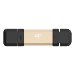 USB flash drive Silicon Power DS72 250 GB, USB 3.2 Gen 2 Type-A / Type-C, aluminium/rubber cap, gold