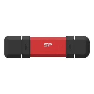 USB flash drive Silicon Power DS72 250 GB, USB 3.2 Gen 2 Type-A / Type-C, aluminium and rubber housing, hardware 256-bit AES encryption
