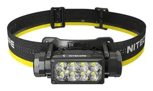 Headband flashlight Nitecore HC65 UHE — 8 LED, USB-rechargeable, aluminum, IP68, shockproof