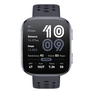 Смарт‑часы Amazfit Bip 6 — 1.97" AMOLED (390×450), GPS, 64 МБ RAM, 512 ГБ флеш, 340 мAh, алюминий/пластик, силиконовый ремешок, чёрные