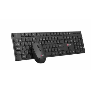 Wireless keyboard and mouse set c-tech WLKMC-03 2.4 GHz CZ layout, black