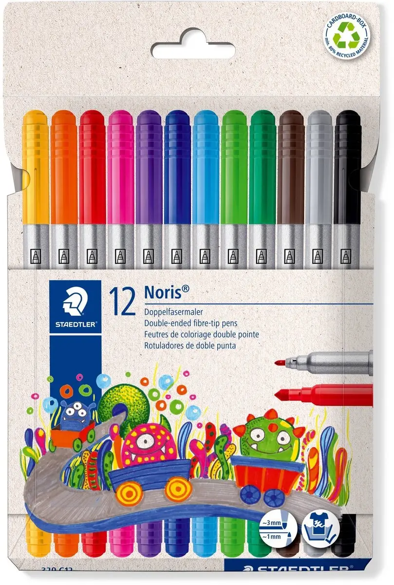 Flomāls Staedtler 320 C12 Fine/Medium Melns