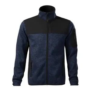 Softshell jacket MALFINI RIMECK 350 g/m² blue – men's knitted outer layer, wind- and water-resistant