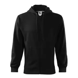 Vīriešu džemperis MALFINI Trendy Zipper 410 melns 300 g/m²