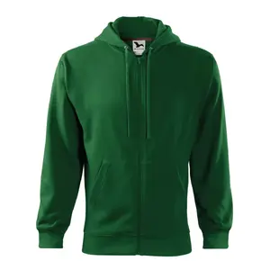 Vīriešu džemperis MALFINI Trendy Zipper 410, 300 g/m², pudeļzaļš