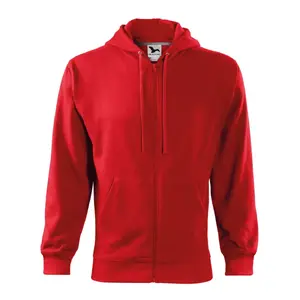 Vīriešu džemperis MALFINI Trendy Zipper 410, sarkans, 300 g/m²