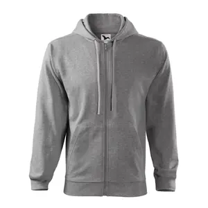 Vīriešu džemperis MALFINI Trendy Zipper 410, tumši pelēks mélange, 300 g/m²