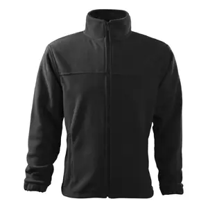 Men's fleece sweater RIMECK Jacket 501 ebony gray 280 g/m², midweight hooded pullover