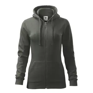 Sieviešu džemperis MALFINI Trendy Zipper 411, 300 g/m², Castor Gray
