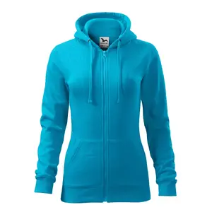 Sieviešu džemperis MALFINI Trendy Zipper 411, 300 g/m², Blue atoll
