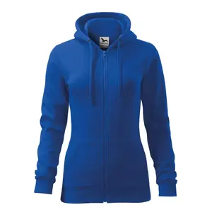 Sieviešu džemperis MALFINI Trendy Zipper 411, karaļzils, 300 g/m², ar rāvējslēdzēju
