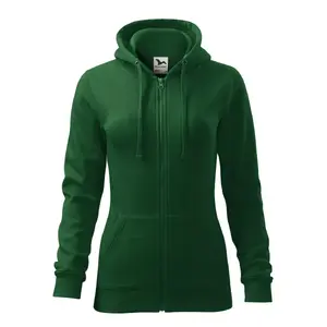 Sieviešu džemperis MALFINI Trendy Zipper 411, 300 g/m², pudeļzaļš